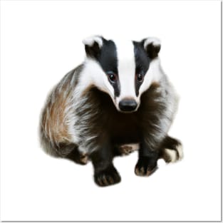 Cute Badger Drawing Posters and Art